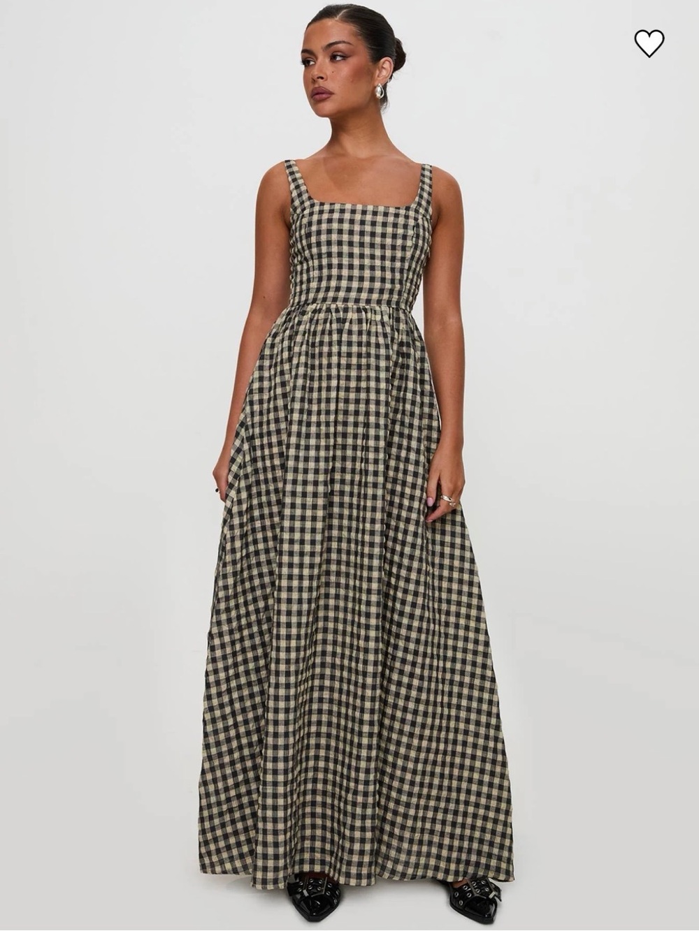 Princess Polly Cartmel Check Maxi Dress in Black / Cream New Size 2